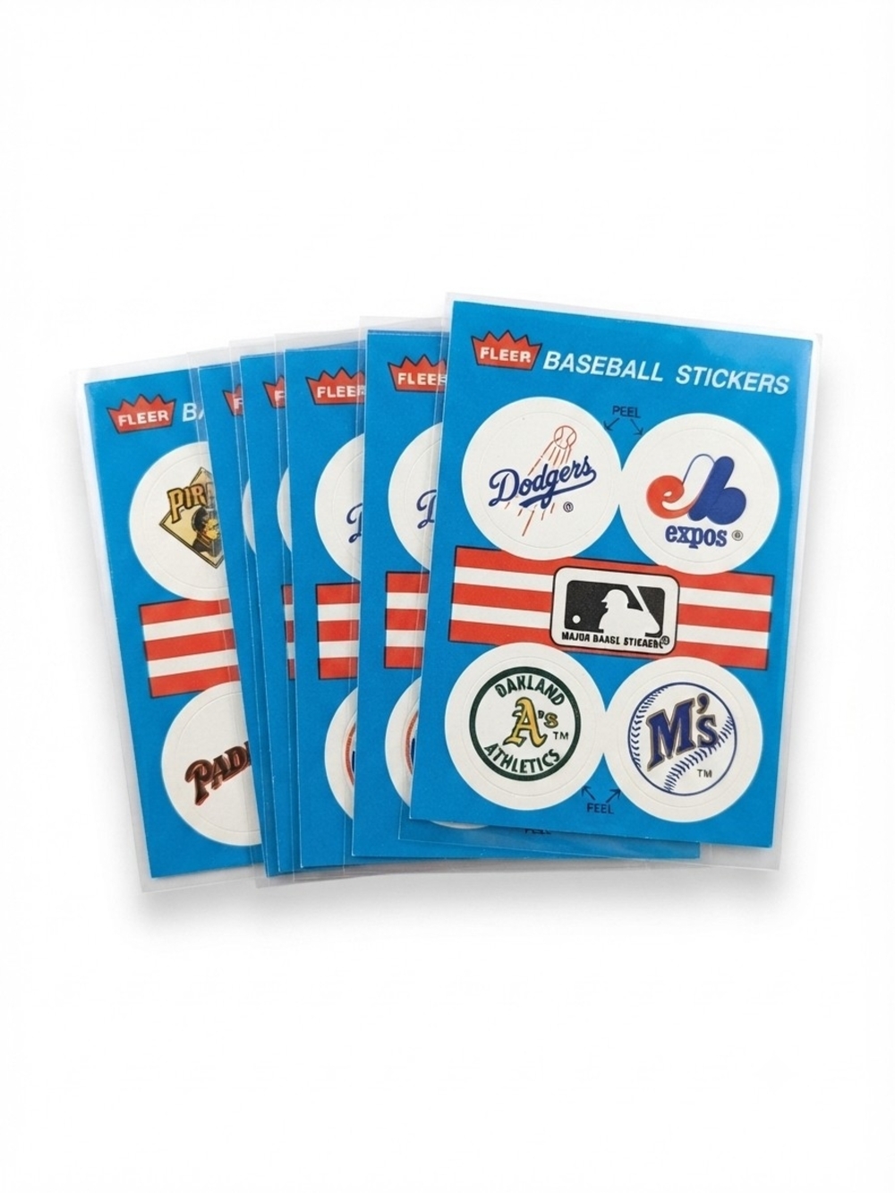 1989 Fleer Baseball Team Logo Sticker Sheets Lot of 15 MLB Vintage Cards